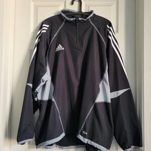 Adidas Men's Black and Gray Windbreaker